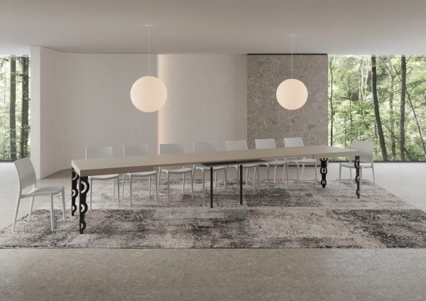 Tavolo allungabile 90x180/440 cm Karamay cashmere telaio antracite - immagine 5