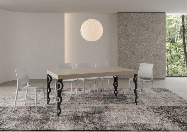 Tavolo allungabile 90x180/284 cm Karamay Premium cashmere telaio antracite - immagine 3