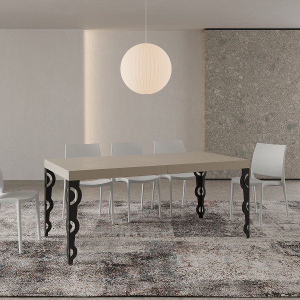 Tavolo allungabile 90x180/284 cm Karamay Premium cashmere telaio antracite - immagine 2