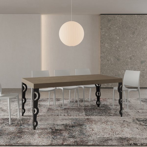 Tavolo allungabile 90x180/284 cm Karamay Premium tortora telaio antracite - immagine 2