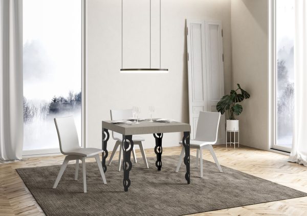 Tavolo allungabile 90x90/246 cm Karamay cashmere gambe antracite - immagine 3