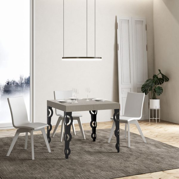 Tavolo allungabile 90x90/246 cm Karamay cashmere gambe antracite - immagine 2