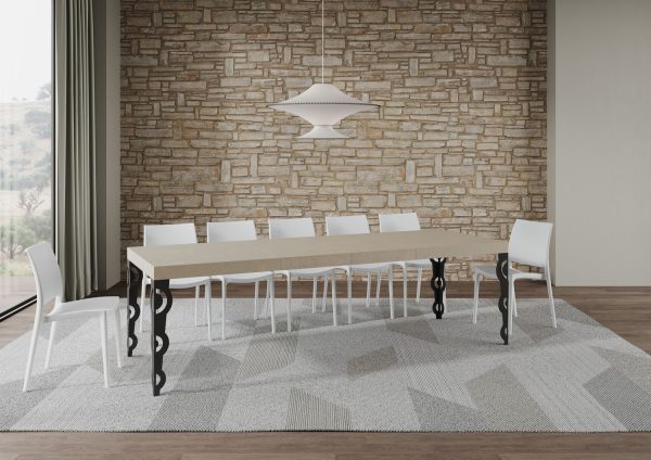 Tavolo allungabile 90x160/420 cm Karamay Premium cashmere telaio antracite - immagine 4