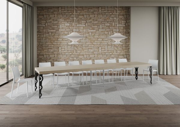 Tavolo allungabile 90x160/420 cm Karamay Premium cashmere telaio antracite - immagine 5