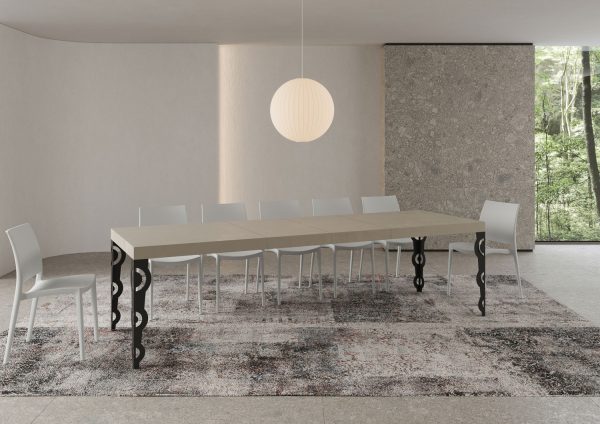 Tavolo allungabile 90x180/284 cm Karamay Premium cashmere telaio antracite - immagine 4