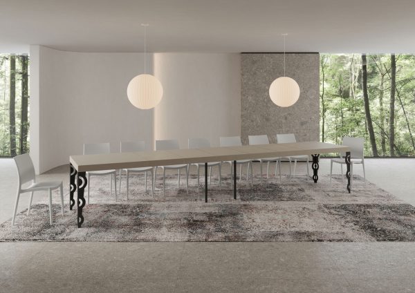 Tavolo allungabile 90x180/440 cm Karamay Premium cashmere telaio antracite - immagine 5