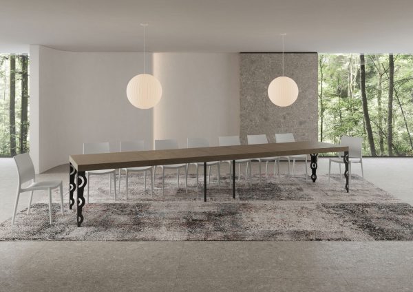 Tavolo allungabile 90x180/440 cm Karamay Premium tortora telaio antracite - immagine 5
