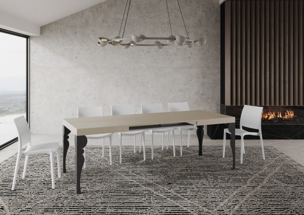 Tavolo allungabile 90x120/380 cm Paxon cashmere gambe antracite - immagine 4