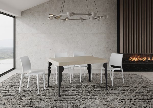 Tavolo allungabile 90x120/380 cm Paxon cashmere gambe antracite - immagine 3