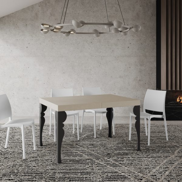 Tavolo allungabile 90x120/380 cm Paxon cashmere gambe antracite - immagine 2