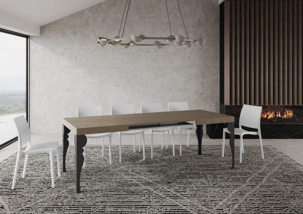 Tavolo allungabile 90x120/380 cm Paxon tortora gambe antracite - immagine 4