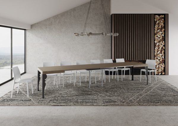 Tavolo allungabile 90x120/380 cm Paxon tortora gambe antracite - immagine 5