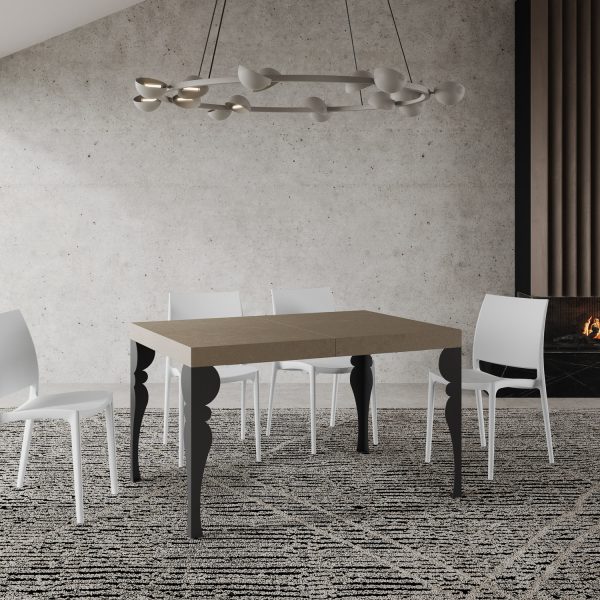 Tavolo allungabile 90x120/380 cm Paxon Premium tortora gambe antracite - immagine 2
