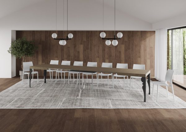 Tavolo allungabile 90x160/420 cm Paxon tortora telaio antracite - immagine 5