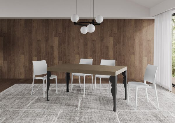 Tavolo allungabile 90x160/420 cm Paxon Premium tortora telaio antracite - immagine 3