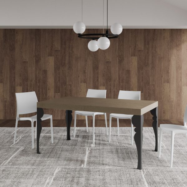 Tavolo allungabile 90x160/420 cm Paxon Premium tortora telaio antracite - immagine 2