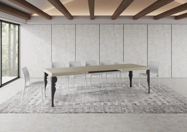 Tavolo allungabile 90x180/284 cm Paxon cashmere gambe antracite - immagine 4