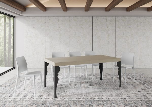 Tavolo allungabile 90x180/284 cm Paxon cashmere gambe antracite - immagine 3