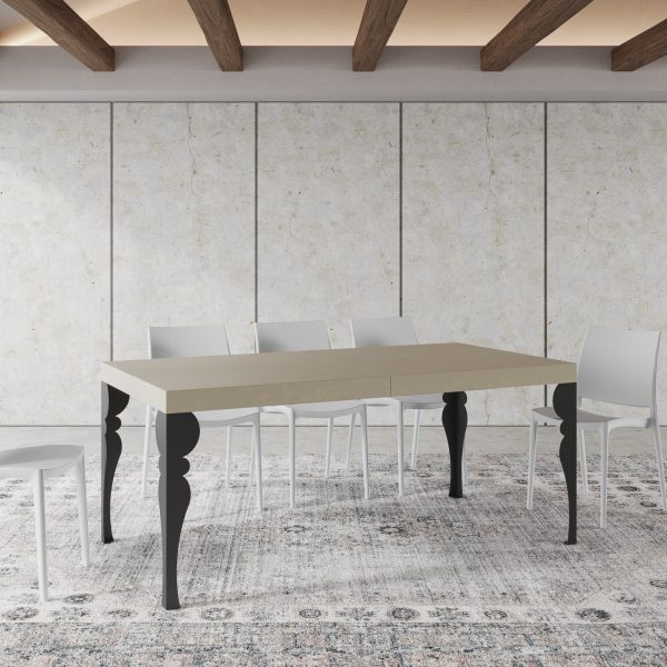 Tavolo allungabile 90x180/284 cm Paxon cashmere gambe antracite - immagine 2