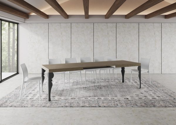 Tavolo allungabile 90x180/284 cm Paxon tortora gambe antracite - immagine 4