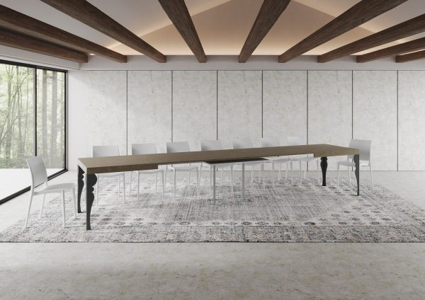 Tavolo allungabile 90x180/440 cm Paxon tortora telaio antracite - immagine 5