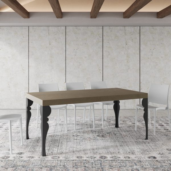 Tavolo allungabile 90x180/284 cm Paxon tortora gambe antracite - immagine 2