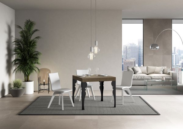 Tavolo allungabile 90x90/246 cm Paxon tortora gambe antracite - immagine 3
