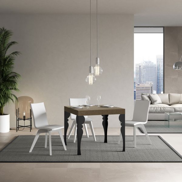Tavolo allungabile 90x90/246 cm Paxon tortora gambe antracite - immagine 2