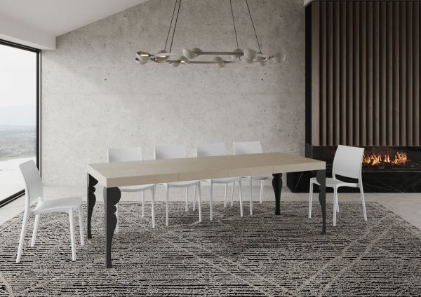 Tavolo allungabile 90x140/244 cm Paxon Premium cashmere telaio antracite - immagine 4