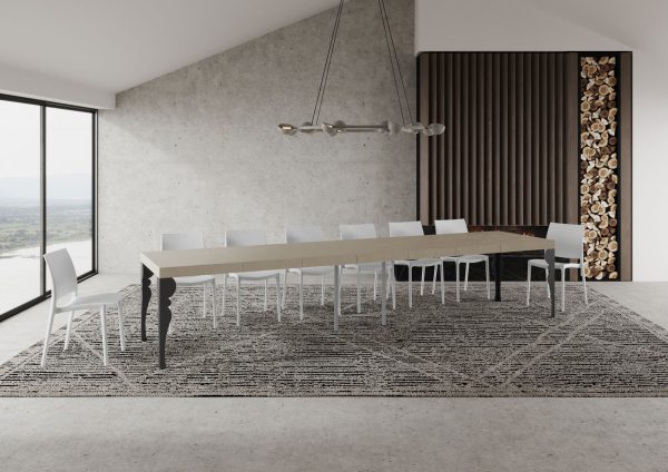 Tavolo allungabile 90x140/400 cm Paxon Premium cashmere telaio antracite - immagine 5