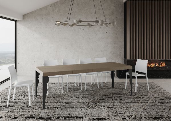 Tavolo allungabile 90x120/380 cm Paxon Premium tortora gambe antracite - immagine 4