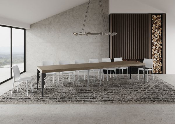 Tavolo allungabile 90x120/380 cm Paxon Premium tortora gambe antracite - immagine 5