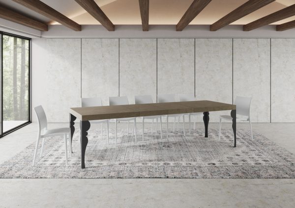 Tavolo allungabile 90x160/420 cm Paxon Premium tortora telaio antracite - immagine 4