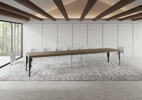 Tavolo allungabile 90x160/420 cm Paxon Premium tortora telaio antracite - immagine 5