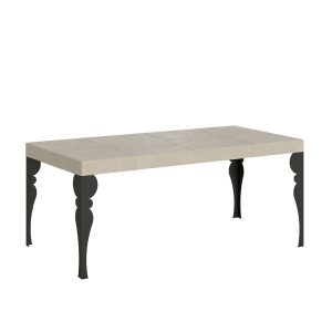 Tavolo allungabile 90x90/246 cm Paxon Premium cashmere telaio antracite