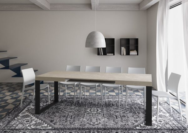Tavolo allungabile 90x120/380 cm Tecno cashmere gambe antracite - immagine 4