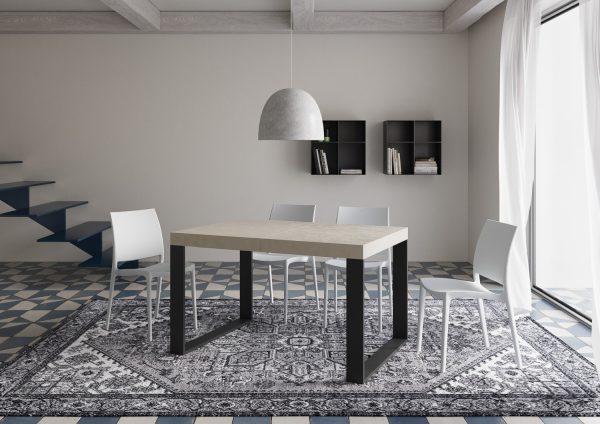 Tavolo allungabile 90x120/380 cm Tecno cashmere gambe antracite - immagine 3