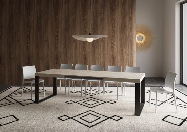 Tavolo allungabile 90x200/304 cm Tecno cashmere telaio antracite - immagine 4