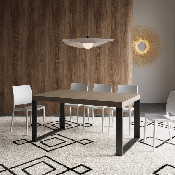 Tavolo allungabile 90x160/420 cm Tecno tortora telaio antracite - immagine 2