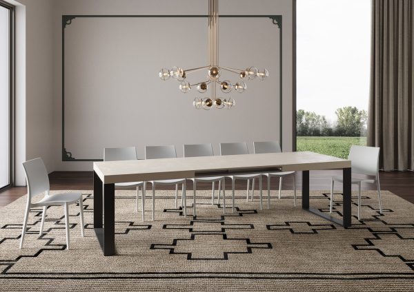 Tavolo allungabile 90x180/440 cm Tecno cashmere telaio antracite - immagine 4