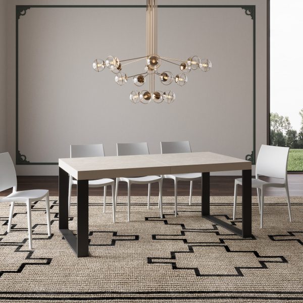 Tavolo allungabile 90x200/304 cm Tecno cashmere telaio antracite - immagine 2