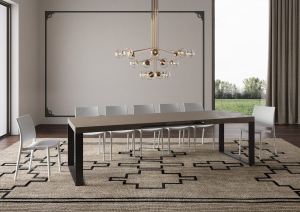 Tavolo allungabile 90x180/284 cm Tecno tortora gambe antracite - immagine 4