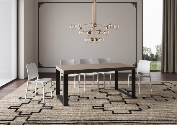 Tavolo allungabile 90x180/284 cm Tecno tortora gambe antracite - immagine 3