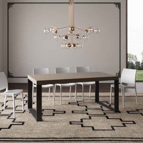 Tavolo allungabile 90x180/284 cm Tecno tortora gambe antracite - immagine 2