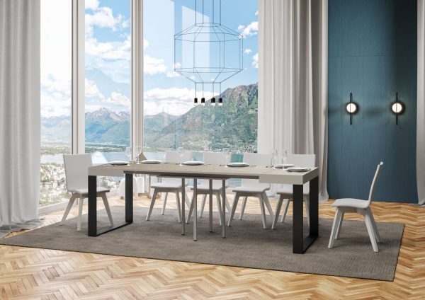 Tavolo allungabile 90x90/246 cm Tecno cashmere gambe antracite - immagine 4