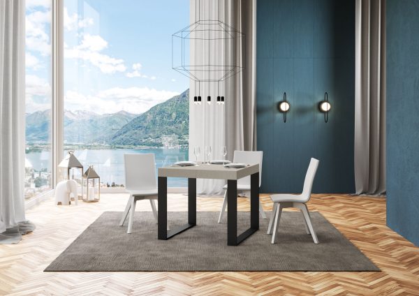 Tavolo allungabile 90x90/246 cm Tecno cashmere gambe antracite - immagine 3