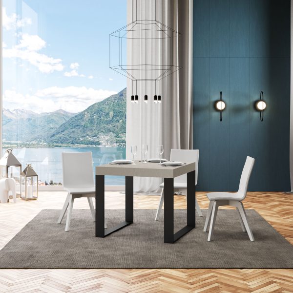 Tavolo allungabile 90x90/246 cm Tecno cashmere gambe antracite - immagine 2