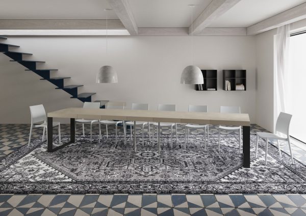 Tavolo allungabile 90x120/380 cm Tecno Premium cashmere gambe antracite - immagine 5