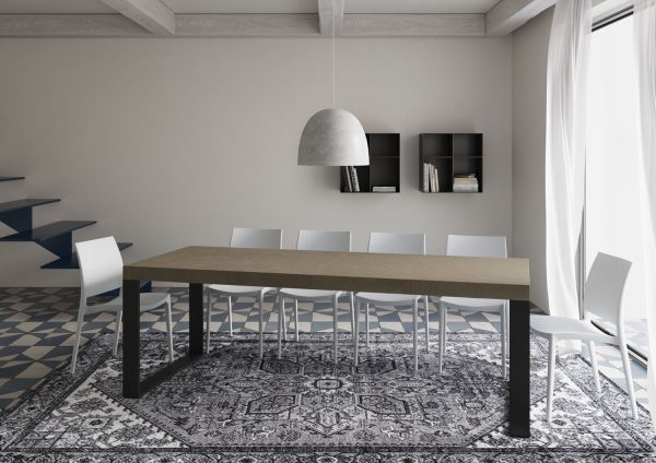 Tavolo allungabile 90x120/380 cm Tecno Premium tortora gambe antracite - immagine 4