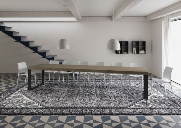 Tavolo allungabile 90x120/380 cm Tecno Premium tortora gambe antracite - immagine 5